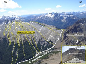 Falla normal que controla la depositación de las rocas volcánicas que afloran en el cerro Silvia, las cuales fueron atribuidas a la Formación Ventana. Datos aún inéditos apuntan a una edad mucho más joven para las volcanitas e indicarían que la falla no ha sido reactivada como un corrimiento.