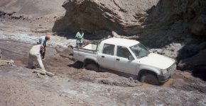 Trabajo de campo en el anticlinal Huitrín, Neuquén.