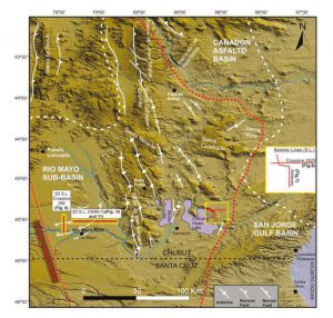 Rasgos estructurales de la Cuenca de Chubut.