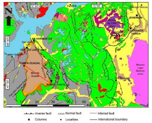 Mapa geológico de la comarca estudiada.