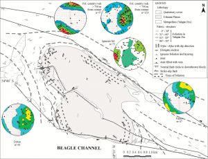 Rasgos estructuralesdel Plutón Ushuaia y sus relaciones con la roca de caja.