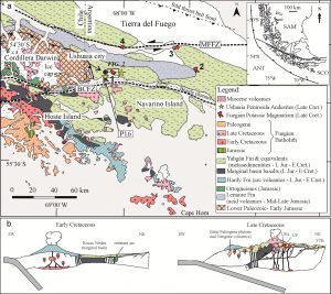 Mapa geológico regional de la región estudiada y su marco tectónico.