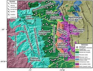 Mapa geológico generalizado de la depresión de Loncopué.