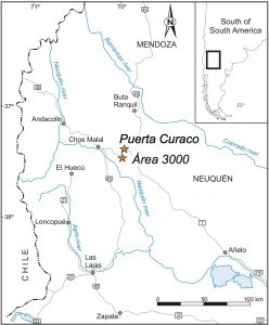 Mapa de ubicación de las secciones estratigráficas analizadas.